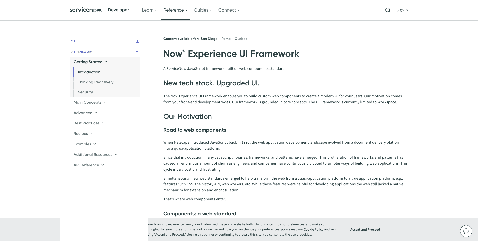 https://developer.servicenow.com/dev.do#!/reference/now-experience/sandiego/ui-framework/getting-started/introduction